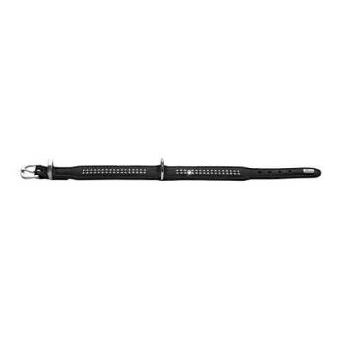HUNTER Obroża Diamond Petit, czarna Roz. 37, obwód szyi: 30-34 cm, szer. 26 mm - Hunter
