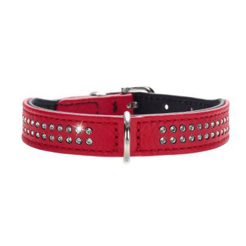 HUNTER Obroża Diamond Petit, czerwono-czarna  Roz. 24, obwód szyi: 17-21 cm, szer.: 16 mm - Hunter