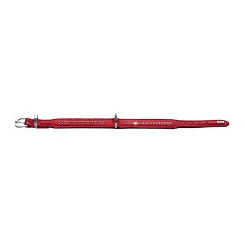 HUNTER Obroża Diamond Petit, czerwono-czarna Roz. 27, obwód szyi: 20-24 cm, szer.: 16 mm - Hunter