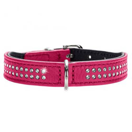HUNTER Obroża Diamond Petit, różowo-czarna Roz. 42, obwód szyi: 35-39 cm, szer. 26 mm - Hunter