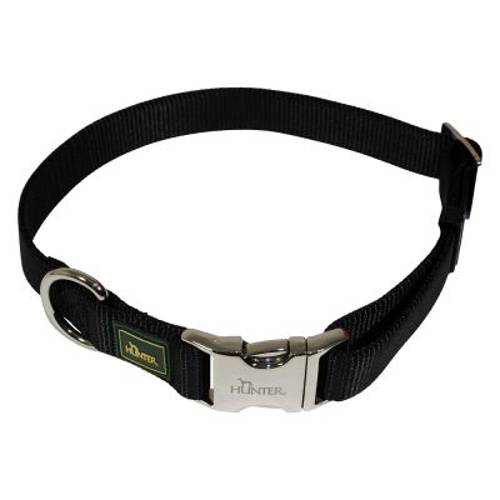 Obroża z zapięciem aluminiowym HUNTER Vario Basic, czarna Obwód szyi: 45-65 cm - Hunter