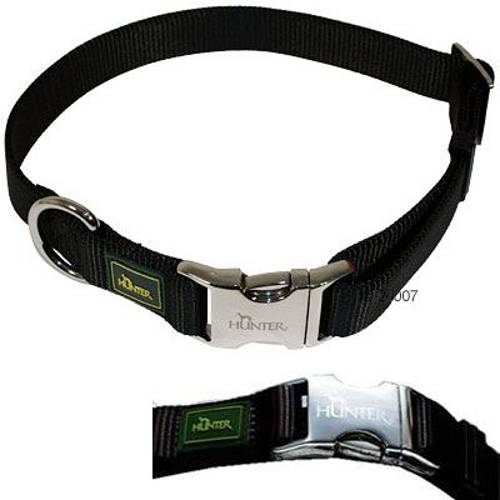 Obroża z zapięciem aluminiowym HUNTER Vario Basic, czarna Obwód szyi: 45-65 cm - Hunter