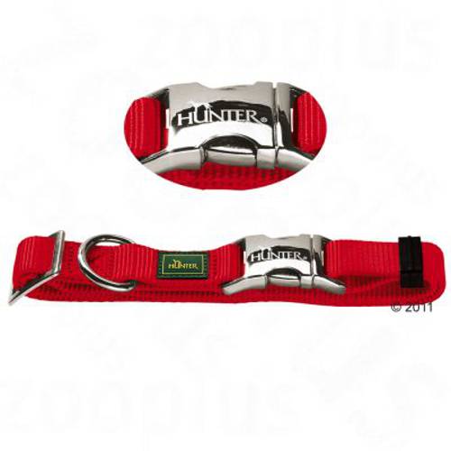 Obroża z zapięciem aluminiowym HUNTER Vario Basic, czerwona Obwód szyi: 40-55 cm - Hunter