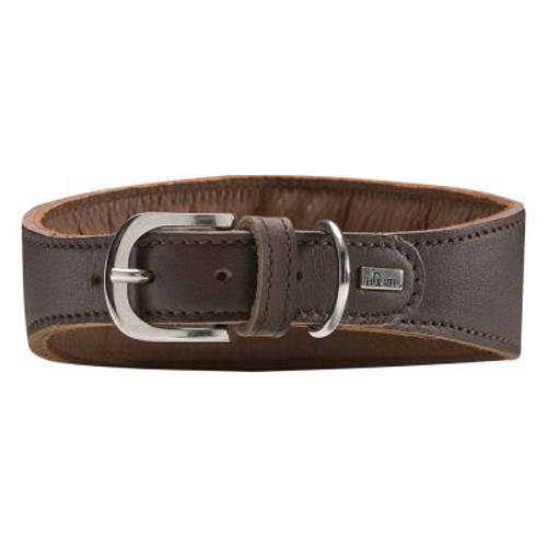 HUNTER Obroża dla chartów Super Soft, ciemnobrązowa Rozmiar M, obwód szyi: 41-48 cm, szer.: 65 mm - Hunter