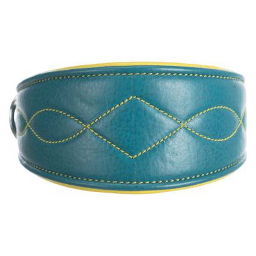 Trixie Active Comfort obroża dla chartów, petrol/żółta Rozmiar XS: 21–26 cm, szer. 40 mm - Trixie