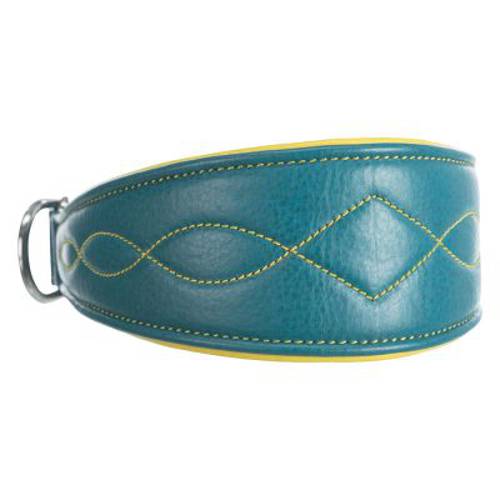 Trixie Active Comfort obroża dla chartów, petrol/żółta Rozmiar XS: 21–26 cm, szer. 40 mm - Trixie