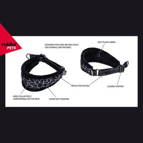 Rukka® Cube obroża dla psa, czarna S, obwód szyi: 26-32 cm, szer.: 15 mm - Rukka