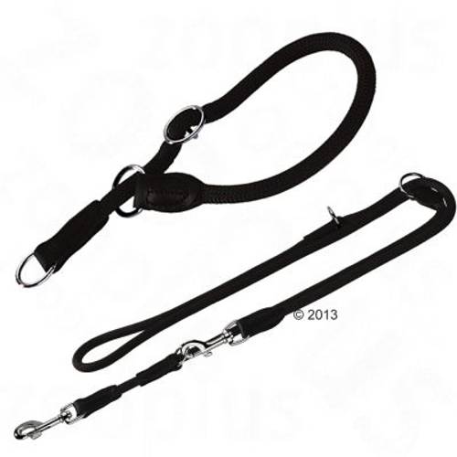 Komplet HUNTER Freestyle czarny obroża + smycz Obwód szyi: max. 50 cm + smycz - Hunter