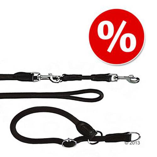 Komplet HUNTER Freestyle czarny obroża + smycz Obwód szyi: max. 50 cm + smycz - Hunter