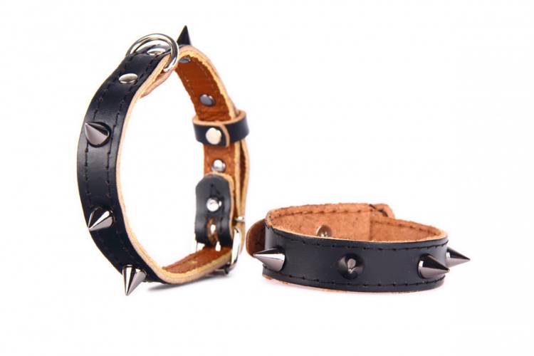 Obroża Skóra Kolec - Czarna 0241 10MM 28CM 20-25CM - matteo-company