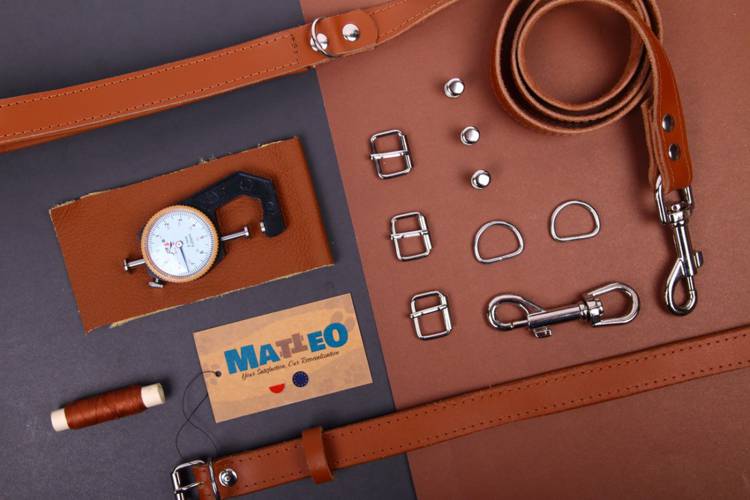 Obroża skóra Premium Brąz-Brąz 1181 14MM 31CM 23-28CM - matteo-company