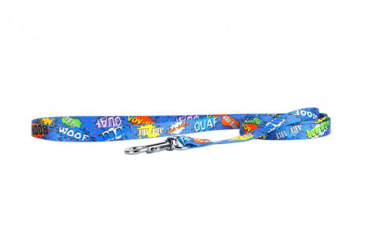 Smycz Prosta - Graffiti Niebieskie 0695 30MM 130CM - matteo-company