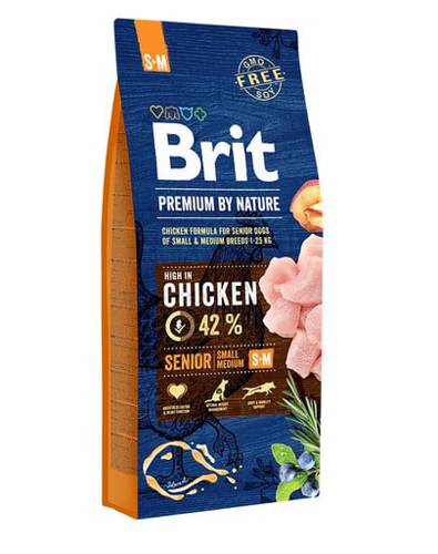 BRIT Premium By Nature Senior Small Medium S+M Chicken 15 kg