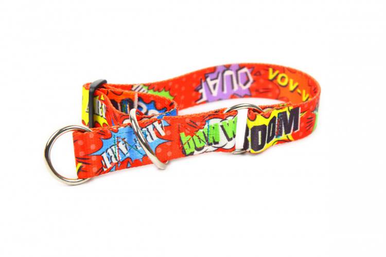 Obroża Półzaciskowa - Graffiti Czerwone 0631 30MM 34-55CM - matteo-company