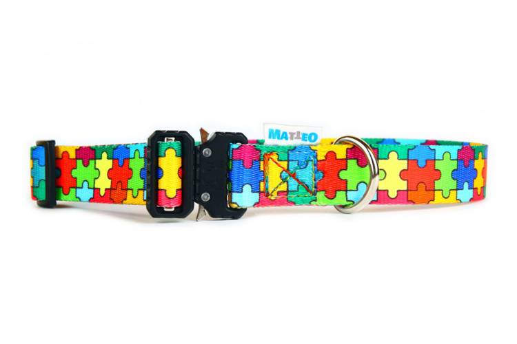 Obroża Klamra Metalowa - Puzzle 0527 25MM 32-58CM -
