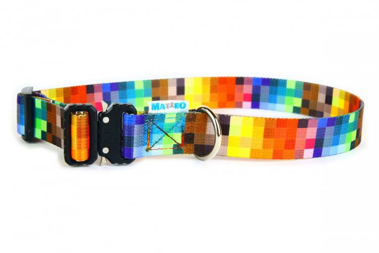Obroża Klamra Metalowa - Piksele 0523 25MM 32-58CM -