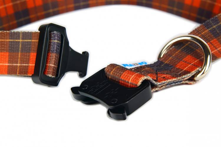 Obroża Klamra Metalowa - Szkocka Krata 0526 25MM 32-58CM - matteo-company