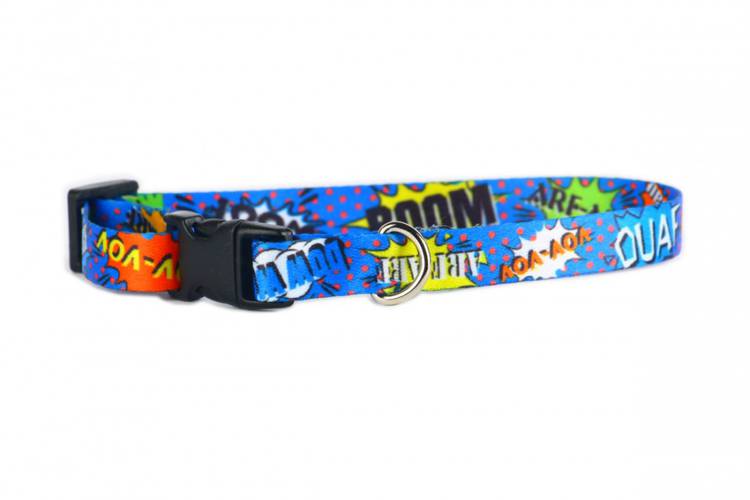 Obroża Klamra Plastikowa - Graffiti Niebieski 0515XXL 50MM 0CM 40-70CM - matteo-company