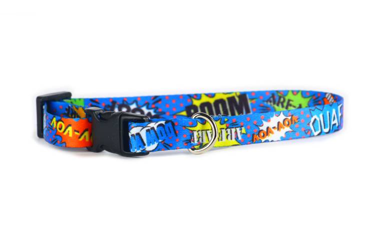 Obroża Klamra Plastikowa - Graffiti Niebieski 0495 20MM 72CM 30-55CM - matteo-company