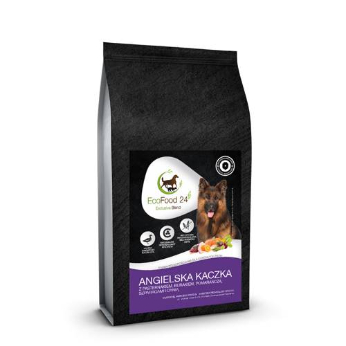 Karma sucha dla psa - Angielska kaczka z pasternakiem, burakiem, pomarańczą, szparagami i dynią 2kg - EcoFood24