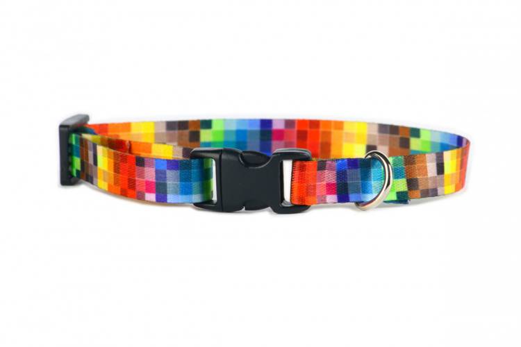 Obroża Klamra Plastikowa - Piksele 0473 10MM 18-30CM - matteo-company
