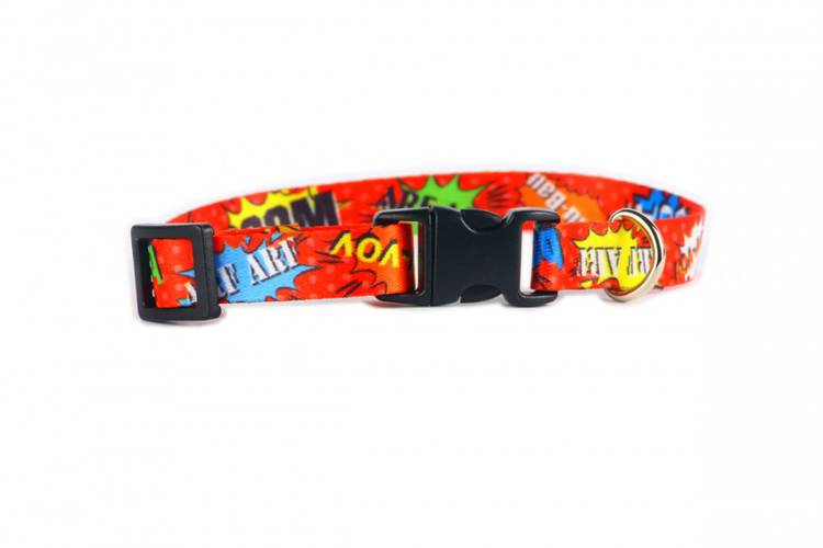 Obroża Klamra Plastikowa - Graffiti Czerwone 0481 15MM 57CM 24-40CM - matteo-company