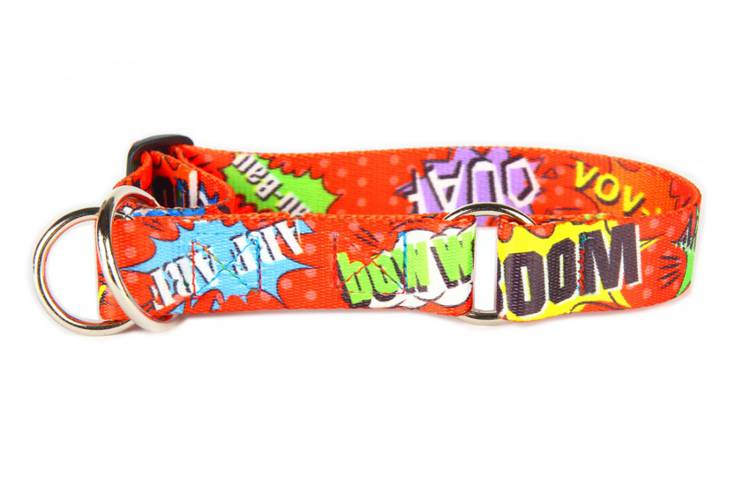 Obroża Półzaciskowa - Graffiti Czerwone 0641 30MM 50-80CM - matteo-company