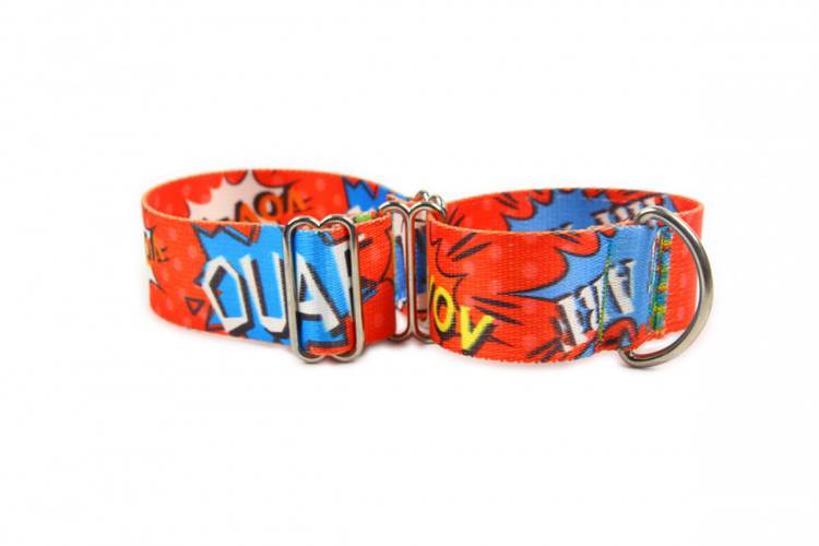Obroża Zaciskowa Martingale - Graffiti Czerwone 0591 40MM 36-50CM - matteo-company