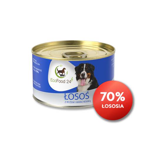Konserwa dla psa - Łosoś z ryżem i marchewką 850g