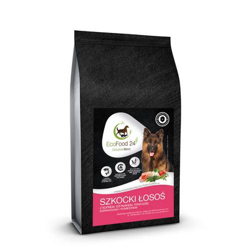 Karma sucha dla psa Senior - Szkocki łosoś z koprem, szpinakiem, fenkułem, szparagami i pomidorem 6kg - EcoFood24