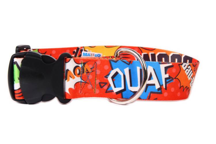 Obroża Klamra Plastikowa - Graffiti Czerwone 0471 10MM 36CM 18-30CM - matteo-company