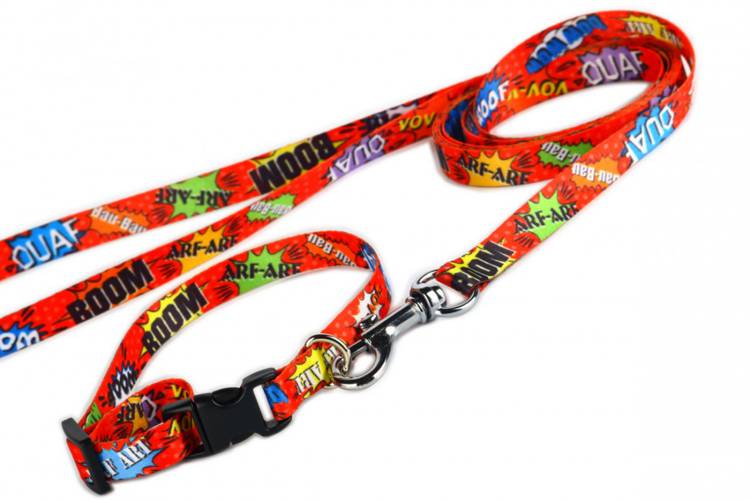 Smycz Prosta - Graffiti Czerwone 0681 25MM 130CM - matteo-company